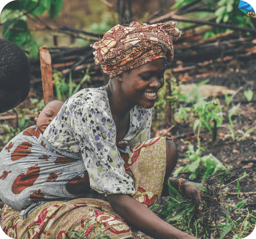 Farmer in Ghana working in field